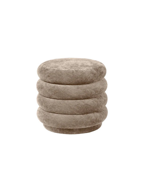Pouf Round, blekt sammet från Ferm Living - Beige - Jacobsen Plus