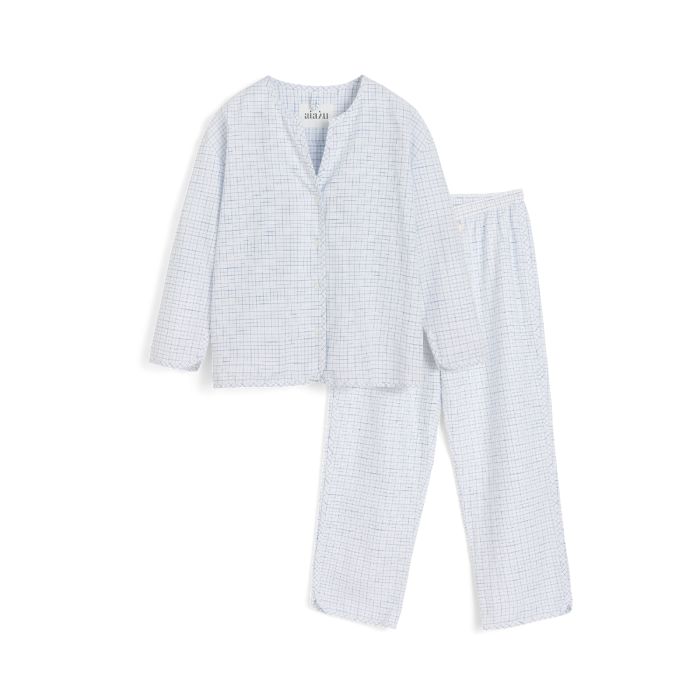 Pyjamas Check, mix blå bell från Aiayu - S - Jacobsen Plus