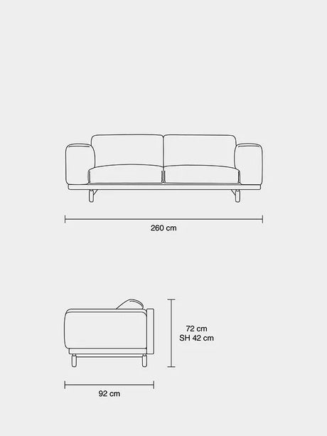 Rest 3-sitssoffa från Muuto - Grey - Hallingdal 123 / Ek - Jacobsen Plus