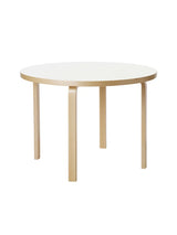 Aalto Table Round 90A, Ø100 cm från Artek - Vit Laminat - Jacobsen Plus