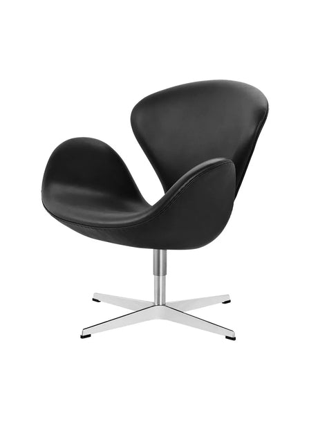 Svanen, svart läder/aluminium av Arne Jacobsen - 1 - Jacobsen Plus