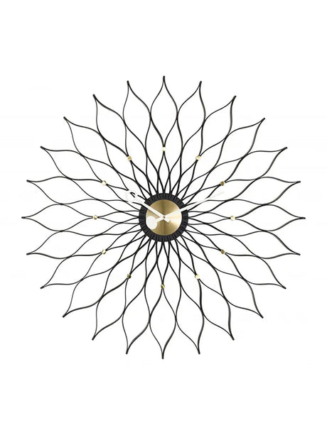 Sunflower Clock från Vitra - Svart - messing - Jacobsen Plus