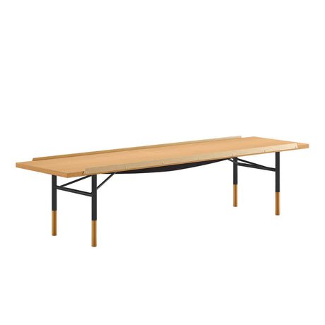 Bordbänk, svart stativ av Finn Juhl - Valnöt / 112 cm - Jacobsen Plus