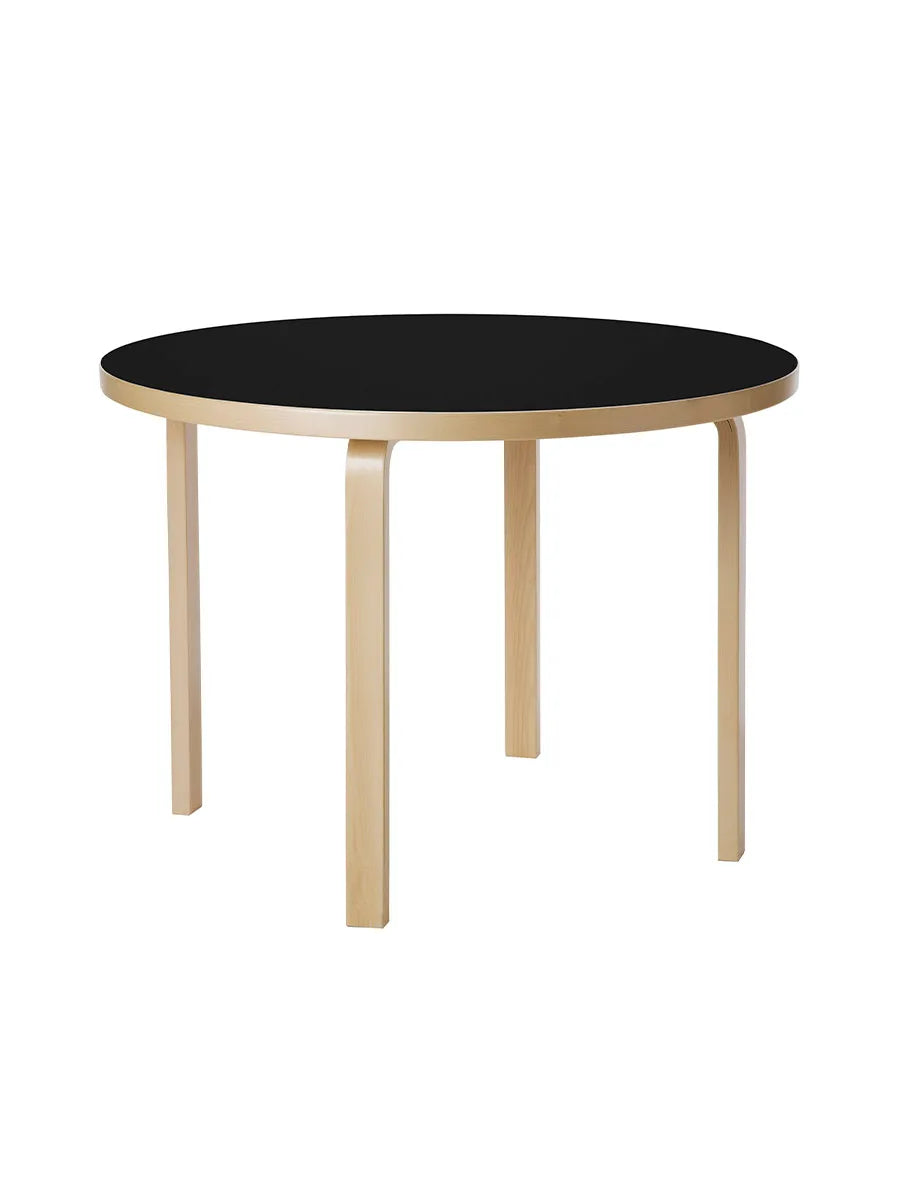 Aalto Table Round 90A, Ø100 cm från Artek - Svart Linoleum - Jacobsen Plus