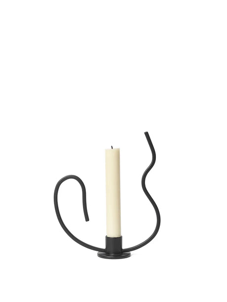 Valse ljusstake, låg från Ferm Living - Black - Jacobsen Plus
