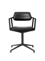 VIPP453 Swivel-stol från Vipp - Svart læder/svart stel - Jacobsen Plus