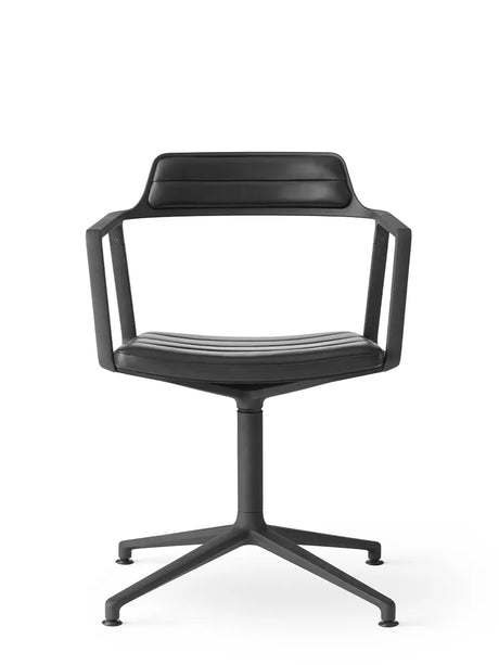 VIPP452 Swivel-stol med svart stativ, svart läder från Vipp - 5 - Jacobsen Plus