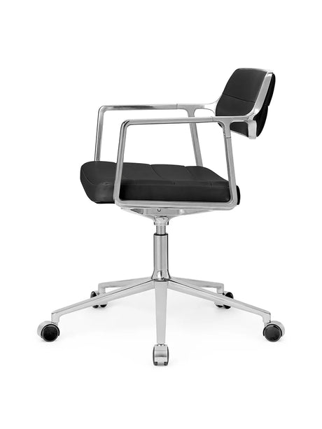 VIPP453 Swivel+ Stol med hjul, svart läder från Vipp - 3 - Jacobsen Plus