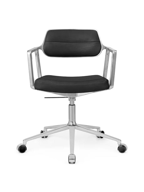 VIPP453 Swivel+ Stol med hjul, svart läder från Vipp - Jacobsen Plus