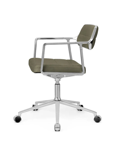VIPP453 Swivel+ Stol med hjul, bosco-grönt läder från Vipp - 5 - Jacobsen Plus