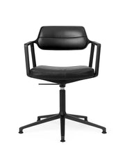 VIPP453 Swivel+ Stol med svart stomme, svart läder från Vipp