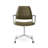 Vipp455 Swivel Chair med hjul - Bosco grøn læder - Jacobsen Plus