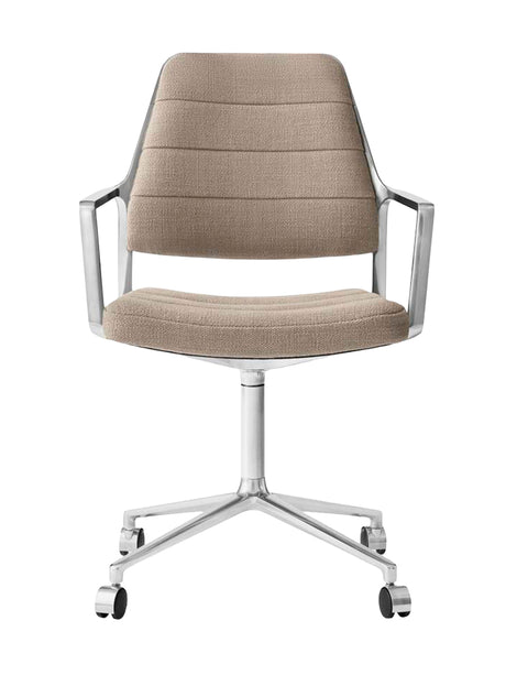 Vipp455 Swivel Chair med hjul - Dark sand tekstil - Jacobsen Plus