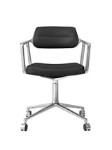 VIPP453 Swivel Chair med hjul från Vipp - Svart læder - Jacobsen Plus